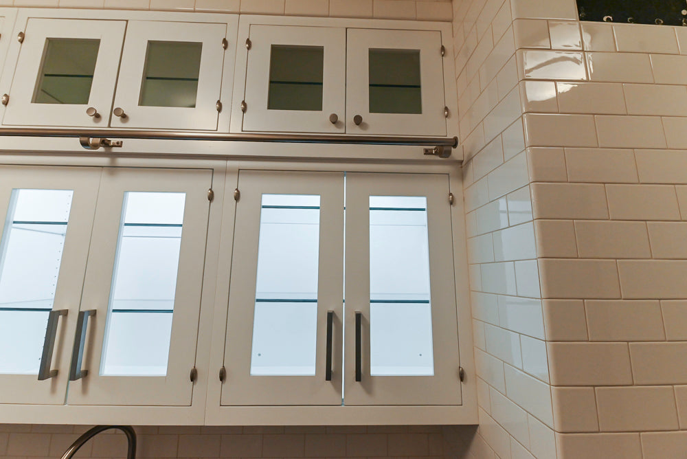 Premier Custom-Built Transitional White Butler's Pantry with Sub-Zero Refrigeration