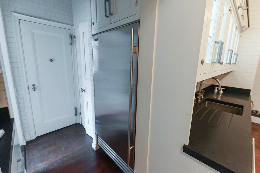 Premier Custom-Built Transitional White Butler's Pantry with Sub-Zero Refrigeration