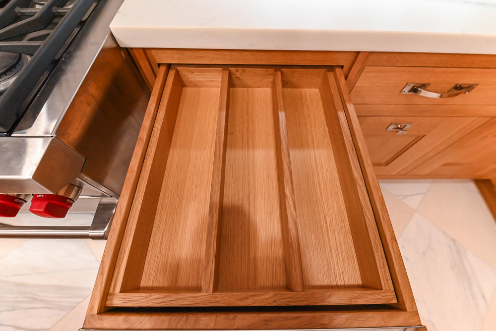 Christopher Peacock "Culinarium" Transitional Rift-Sawn White Oak Kitchen with Island