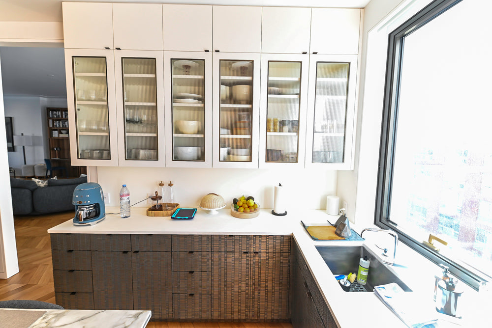"The Maison Moderne" Kitchen with La Cornue CornuFŽ 110 Range and Marble Top Table