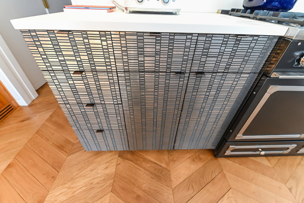 "The Maison Moderne" Kitchen with La Cornue CornuFŽ 110 Range and Marble Top Table