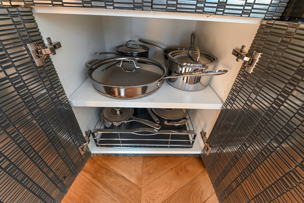 "The Maison Moderne" Kitchen with La Cornue CornuFŽ 110 Range and Marble Top Table