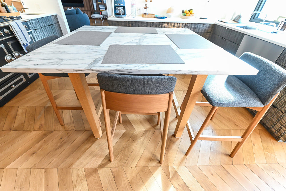 "The Maison Moderne" Kitchen with La Cornue CornuFŽ 110 Range and Marble Top Table