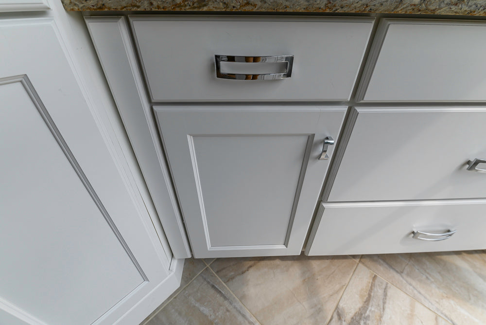 Mid Continent Traditional White Partial Kitchen with Island, Sink and Faucet