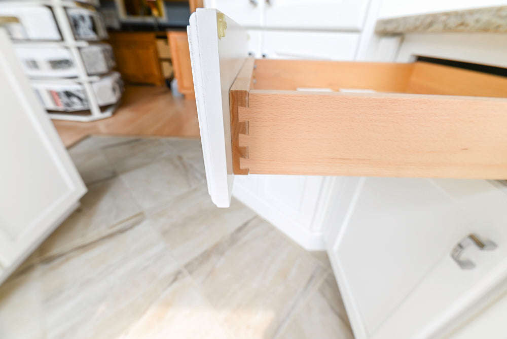 Mid Continent Traditional White Partial Kitchen with Island, Sink and Faucet