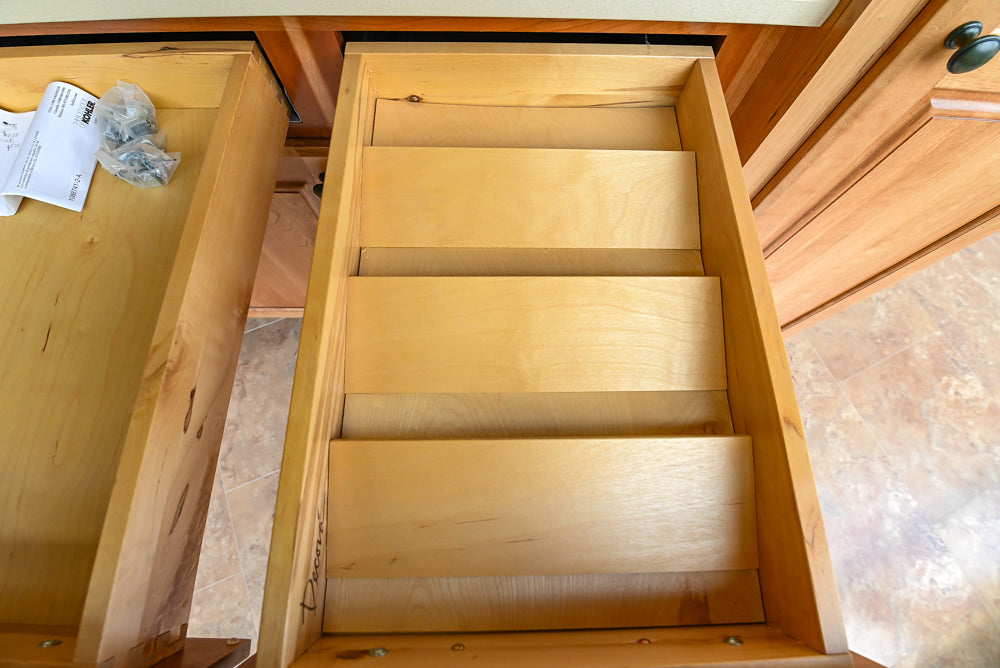 Decora Plaza Cherry Wheatfield Traditional Butler's Pantry with Kohler Sink & Faucet