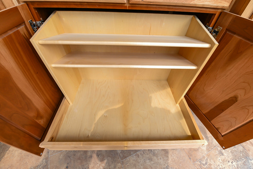 Decora Plaza Cherry Wheatfield Traditional Butler's Pantry with Kohler Sink & Faucet