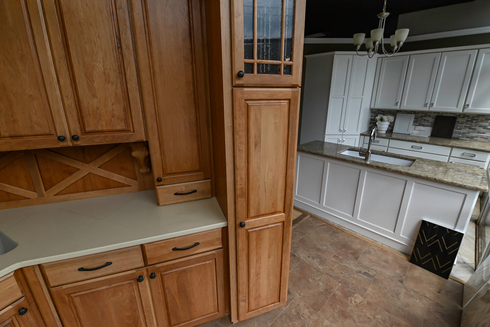 Decora Plaza Cherry Wheatfield Traditional Butler's Pantry with Kohler Sink & Faucet