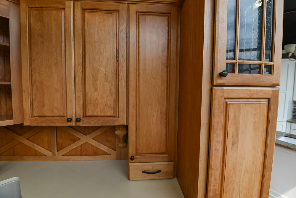 Decora Plaza Cherry Wheatfield Traditional Butler's Pantry with Kohler Sink & Faucet