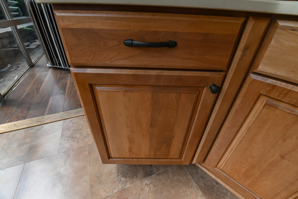 Decora Plaza Cherry Wheatfield Traditional Butler's Pantry with Kohler Sink & Faucet