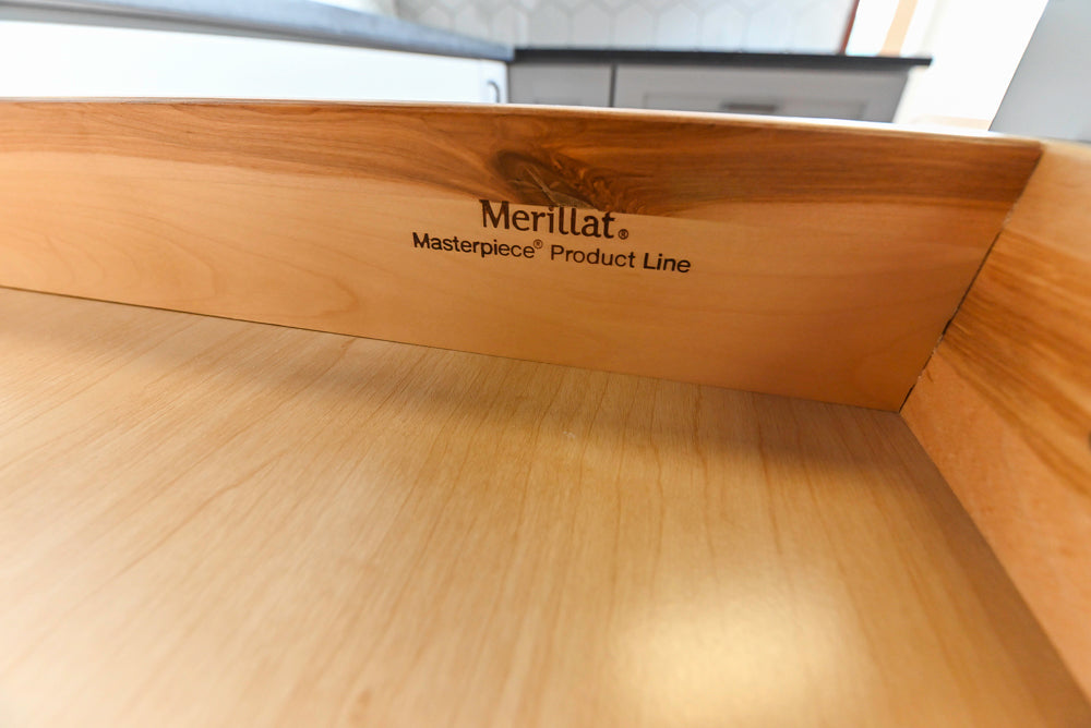 Merillat Transitional White Butler's Pantry with Black Soapstone Countertops and Sink & Faucet