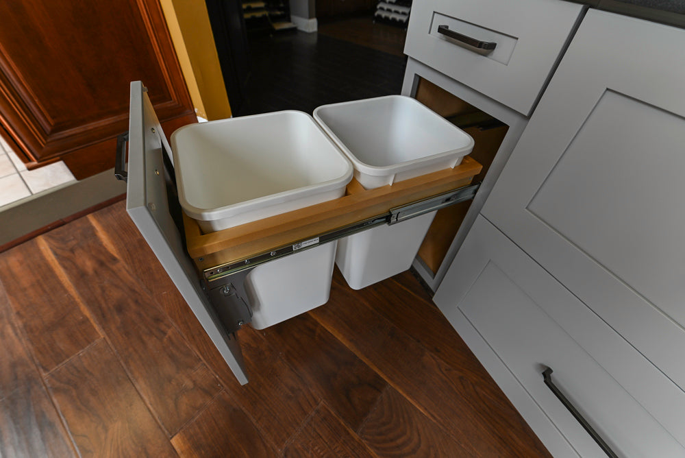 Merillat Transitional White Butler's Pantry with Black Soapstone Countertops and Sink & Faucet