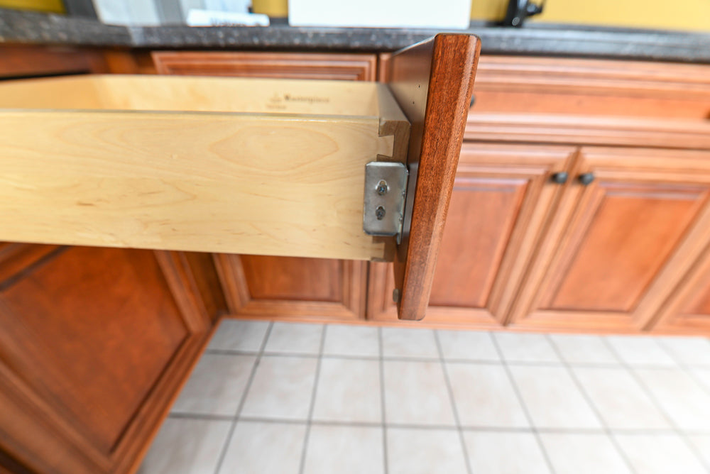 Merillat Masterpiece Civano Cherry Wood Kitchen Corner with Kohler Sink & Faucet