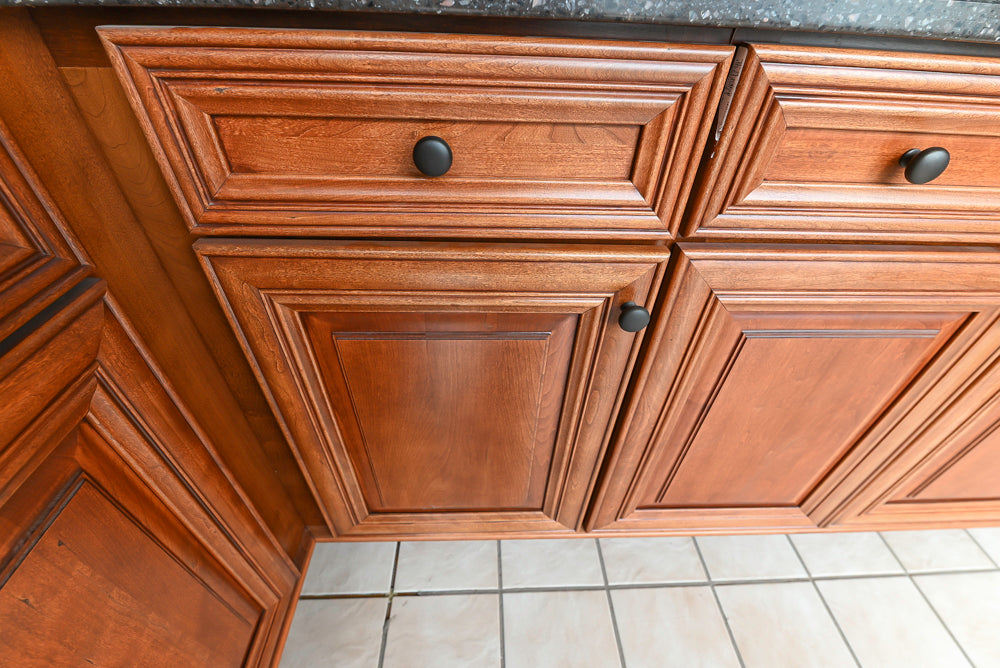 Merillat Masterpiece Civano Cherry Wood Kitchen Corner with Kohler Sink & Faucet