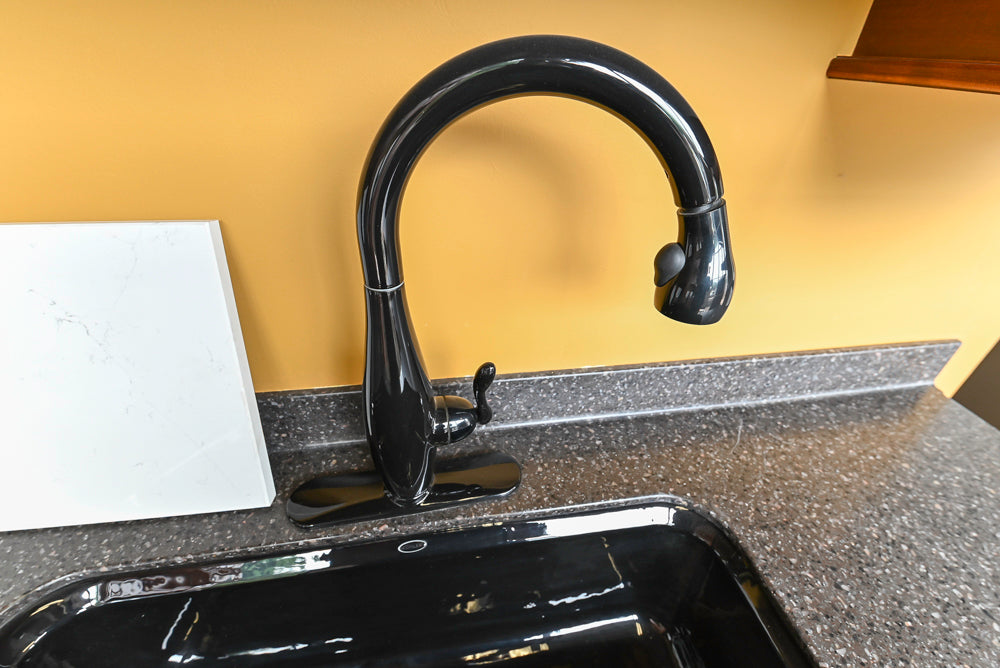 Merillat Masterpiece Civano Cherry Wood Kitchen Corner with Kohler Sink & Faucet