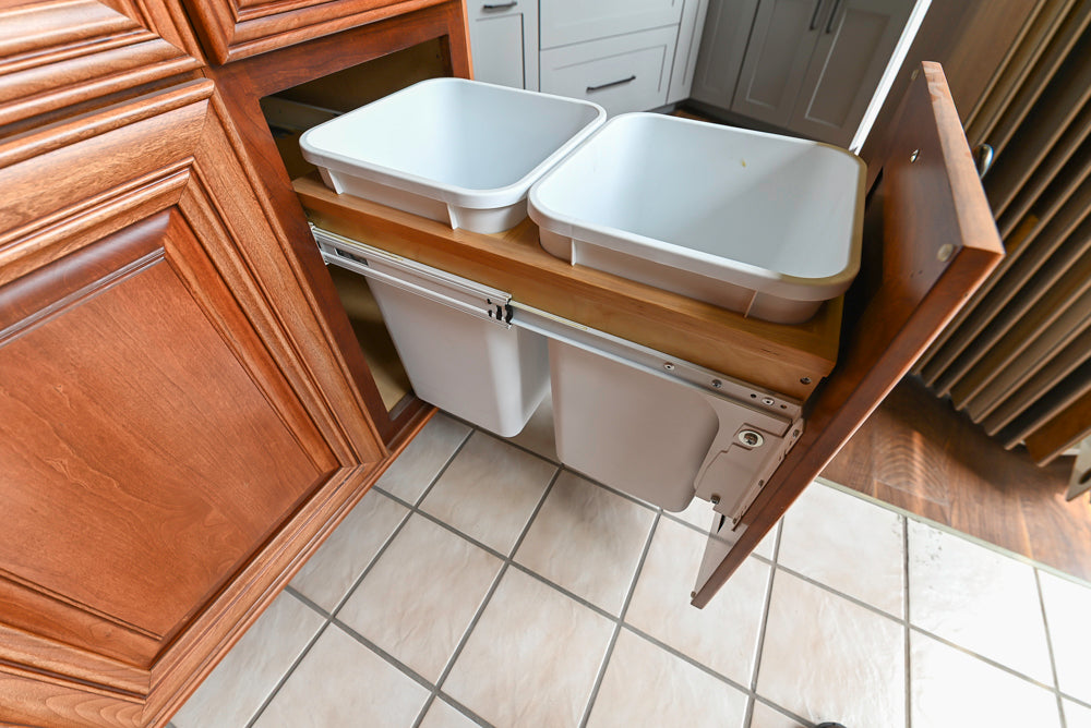 Merillat Masterpiece Civano Cherry Wood Kitchen Corner with Kohler Sink & Faucet