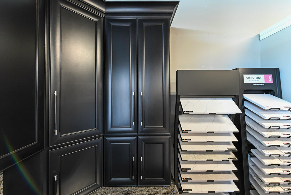 Mid Continent Sullivan Cherry Carbon Transitional Corner Pantry with Sink and Faucet