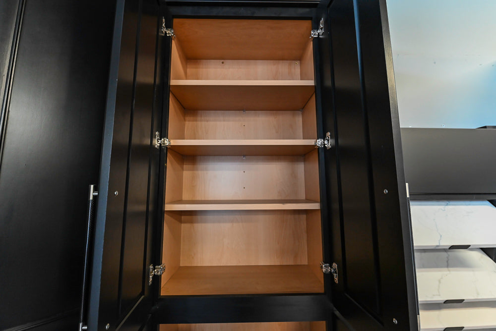 Mid Continent Sullivan Cherry Carbon Transitional Corner Pantry with Sink and Faucet