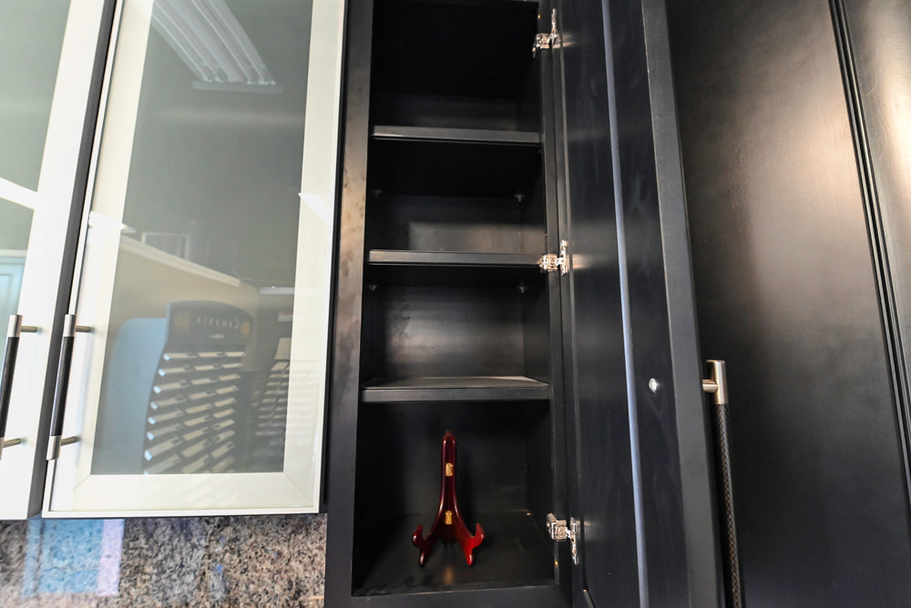 Mid Continent Sullivan Cherry Carbon Transitional Corner Pantry with Sink and Faucet