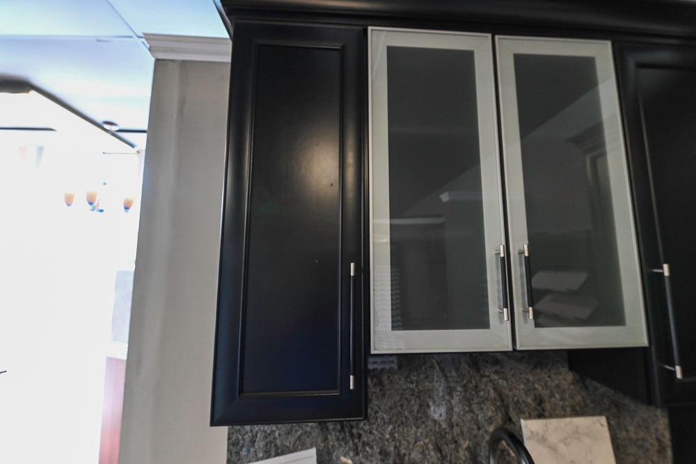 Mid Continent Sullivan Cherry Carbon Transitional Corner Pantry with Sink and Faucet