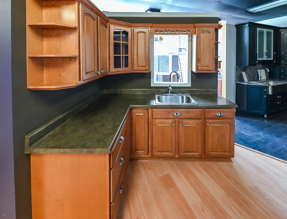 Merillat Traditional Wooden Partial Kitchen with Sink and Faucet
