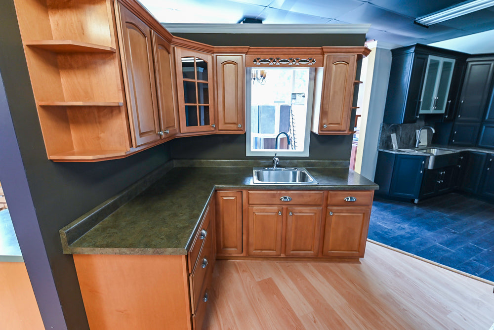 Merillat Traditional Wooden Partial Kitchen with Sink and Faucet