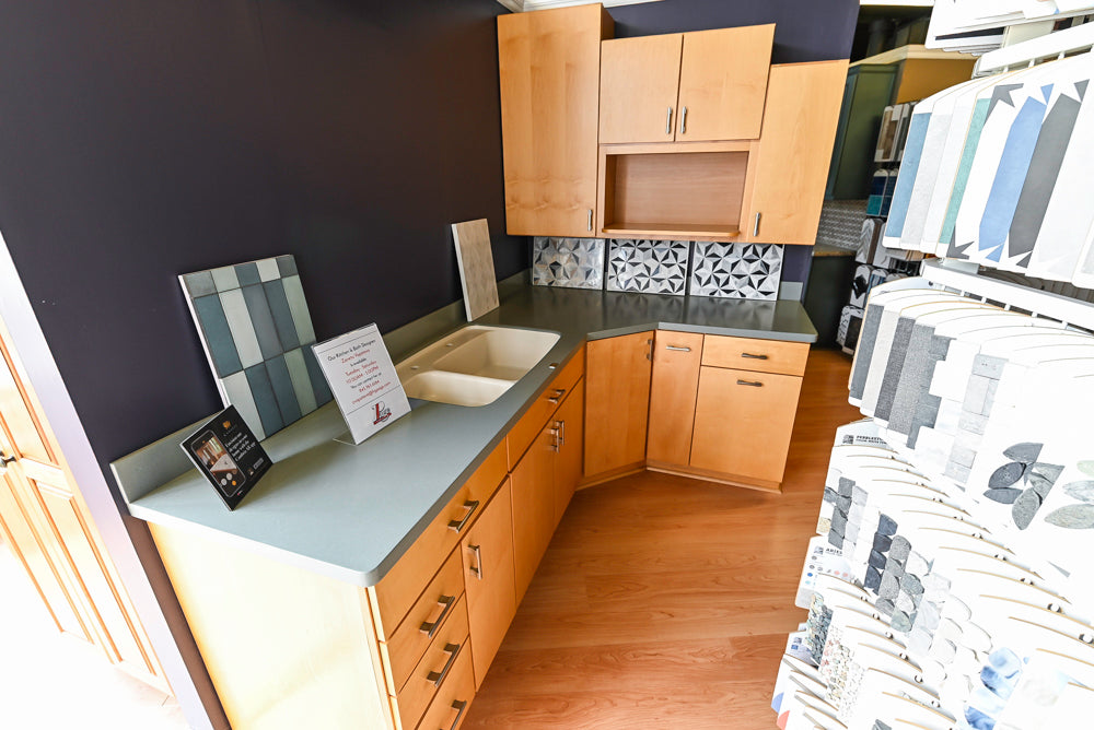 Merillat Classic Fusion Natural Maple Transitional Corner Pantry with Sink and Faucet