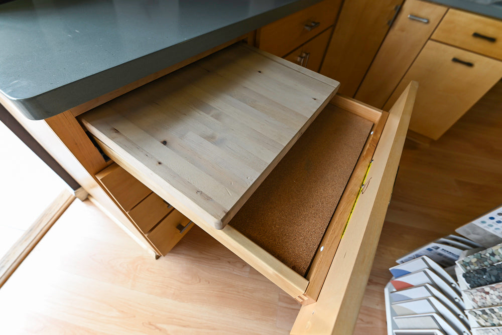 Merillat Classic Fusion Natural Maple Transitional Corner Pantry with Sink and Faucet