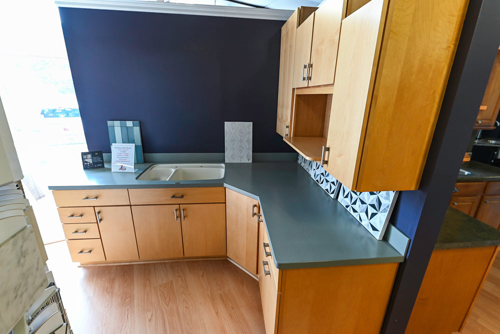 Merillat Classic Fusion Natural Maple Transitional Corner Pantry with Sink and Faucet