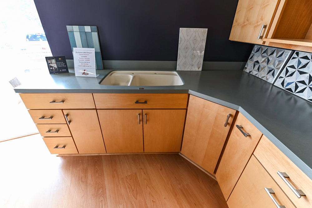 Merillat Classic Fusion Natural Maple Transitional Corner Pantry with Sink and Faucet