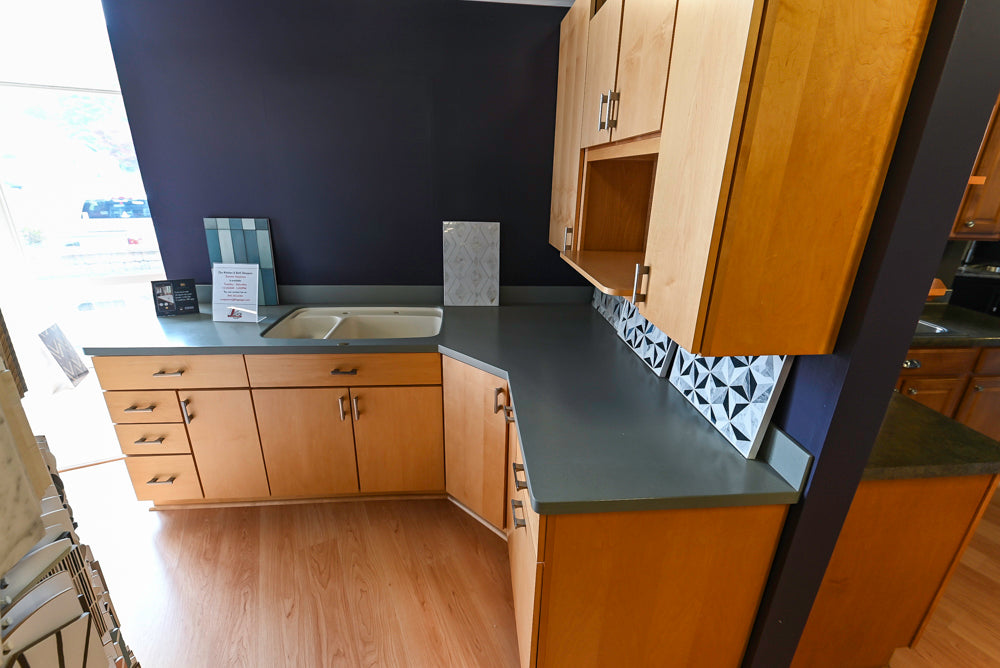 Merillat Classic Fusion Natural Maple Transitional Corner Pantry with Sink and Faucet