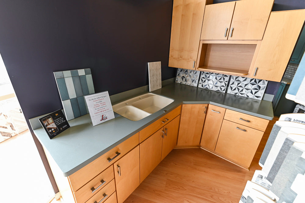 Merillat Classic Fusion Natural Maple Transitional Corner Pantry with Sink and Faucet