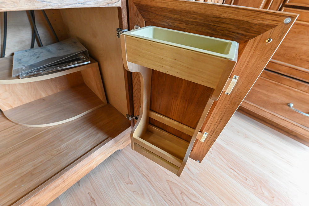 Merillat Masterpiece Bentley Hickory Wood Partial Kitchen Corner with Sink and Faucet
