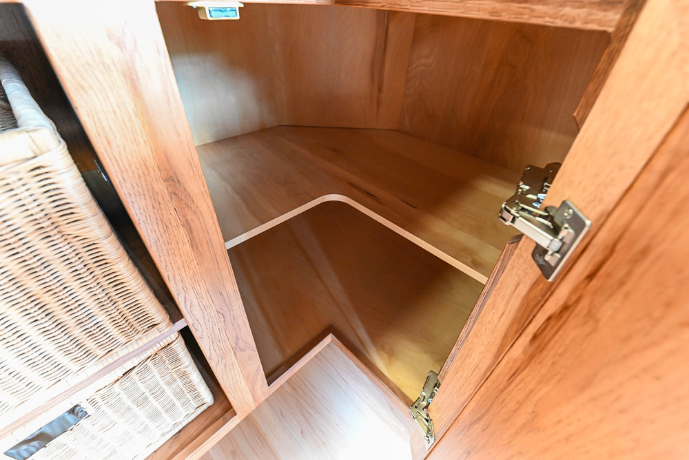 Merillat Masterpiece Bentley Hickory Wood Partial Kitchen Corner with Sink and Faucet