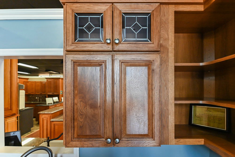 Merillat Masterpiece Bentley Hickory Wood Partial Kitchen Corner with Sink and Faucet