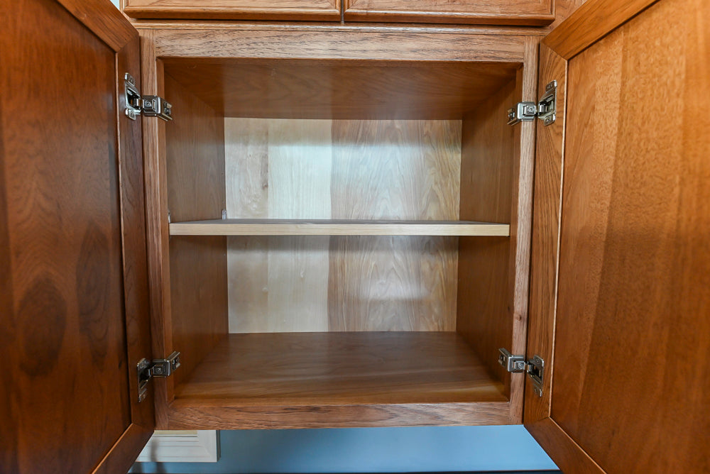 Merillat Masterpiece Bentley Hickory Wood Partial Kitchen Corner with Sink and Faucet