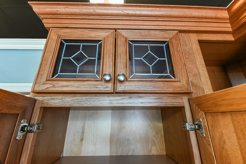 Merillat Masterpiece Bentley Hickory Wood Partial Kitchen Corner with Sink and Faucet