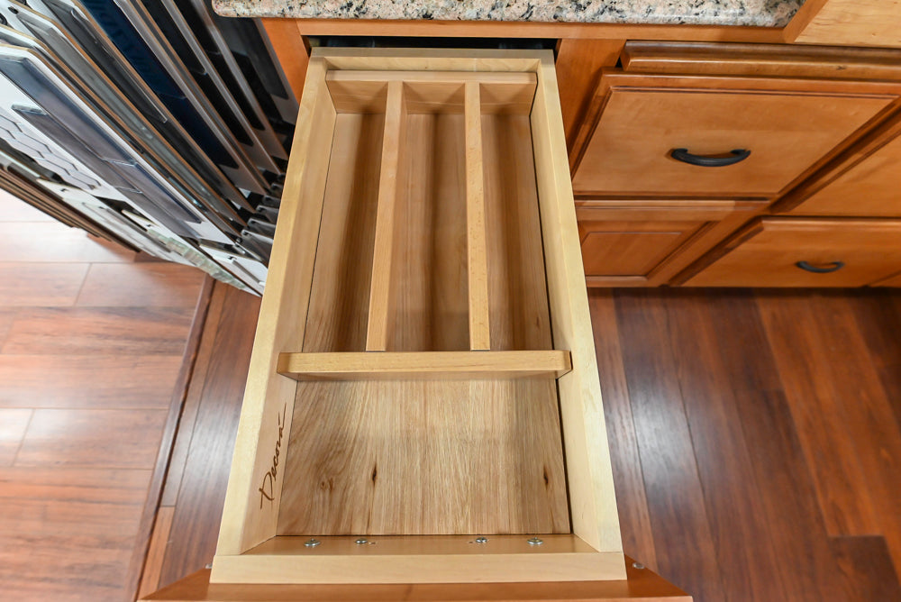 Decora Traditional Wooden Partial Kitchen with Island, Granite Countertops and Kohler Cast Iron Farmhouse Sink