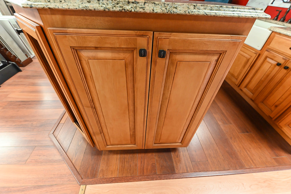 Decora Traditional Wooden Partial Kitchen with Island, Granite Countertops and Kohler Cast Iron Farmhouse Sink
