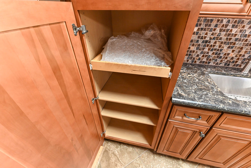 Wolf Classic Cabinets Hudson Wooden Traditional Partial Kitchen Cabinets with Sink and Faucet