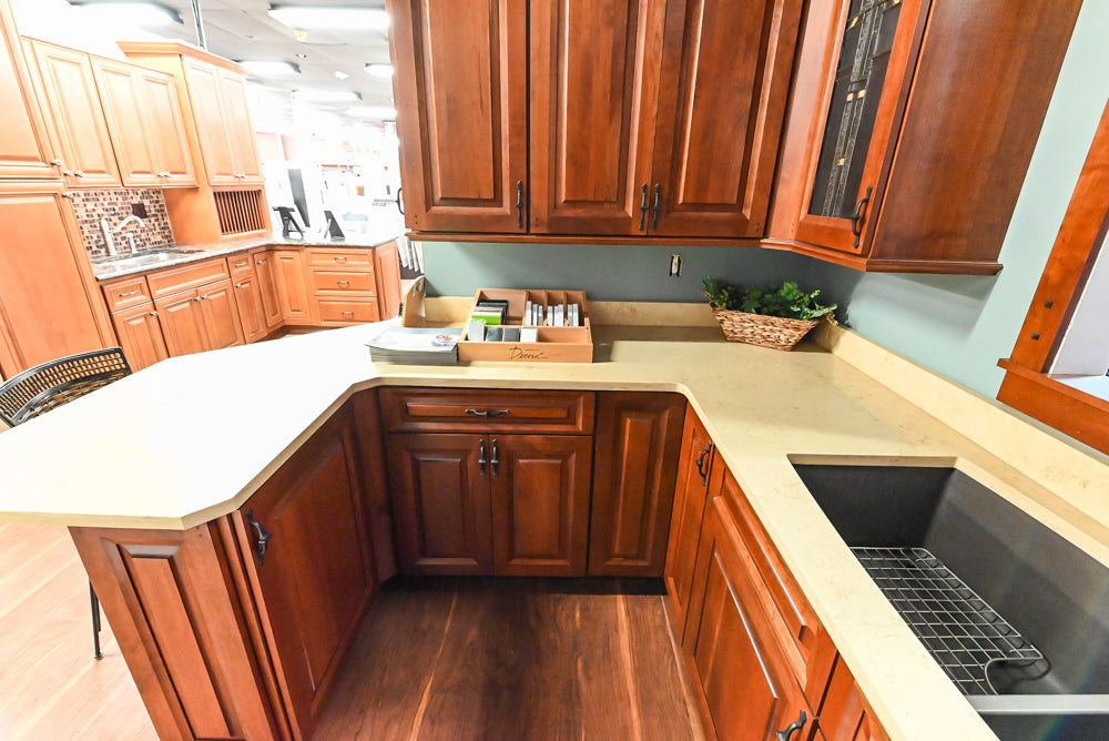 Decora Traditional Wooden Partial Corner Kitchen with Sink and Faucet
