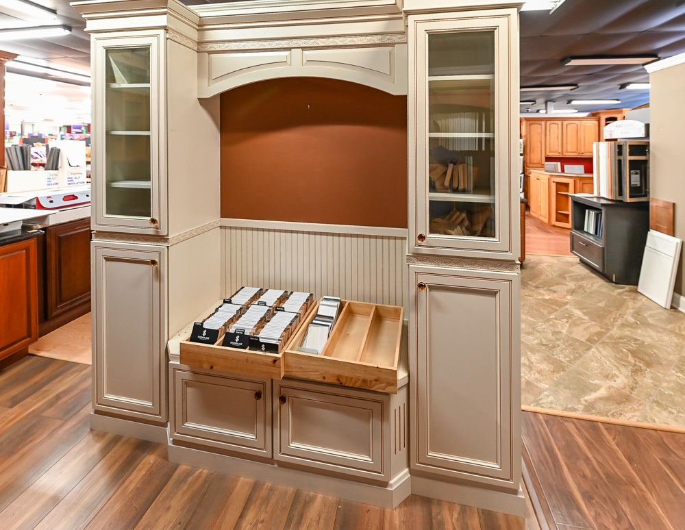 Custom Traditional Cream Wooden Mudroom Cabinets