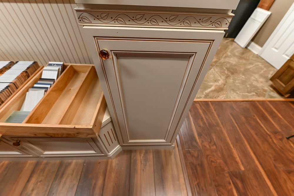 Custom Traditional Cream Wooden Mudroom Cabinets