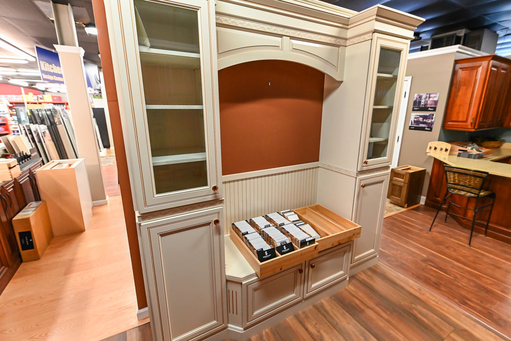 Custom Traditional Cream Wooden Mudroom Cabinets