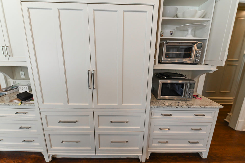 "The Berkley" Transitional White Kitchen with Island and 60" Wolf Range