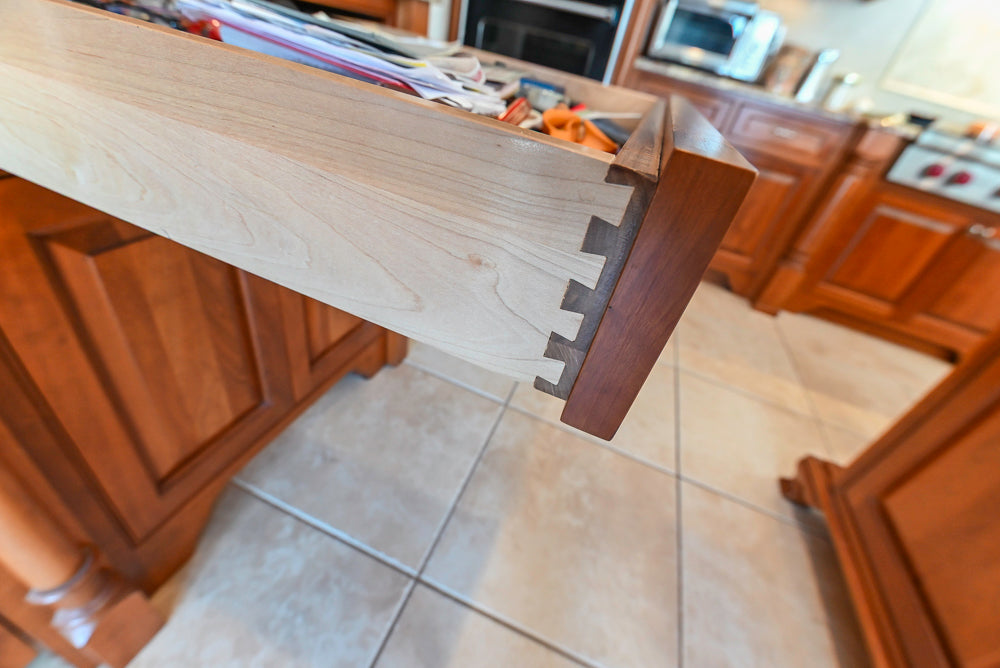 “The Woodford” Traditional Custom Wooden Kitchen with Island, Wolf Rangetop & Sub-Zero Refrigerator