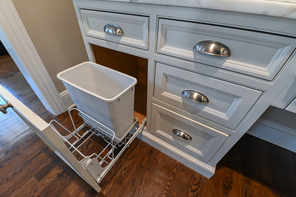 Plain & Fancy Traditional White Kitchen with Island, Marble Countertops & Appliances