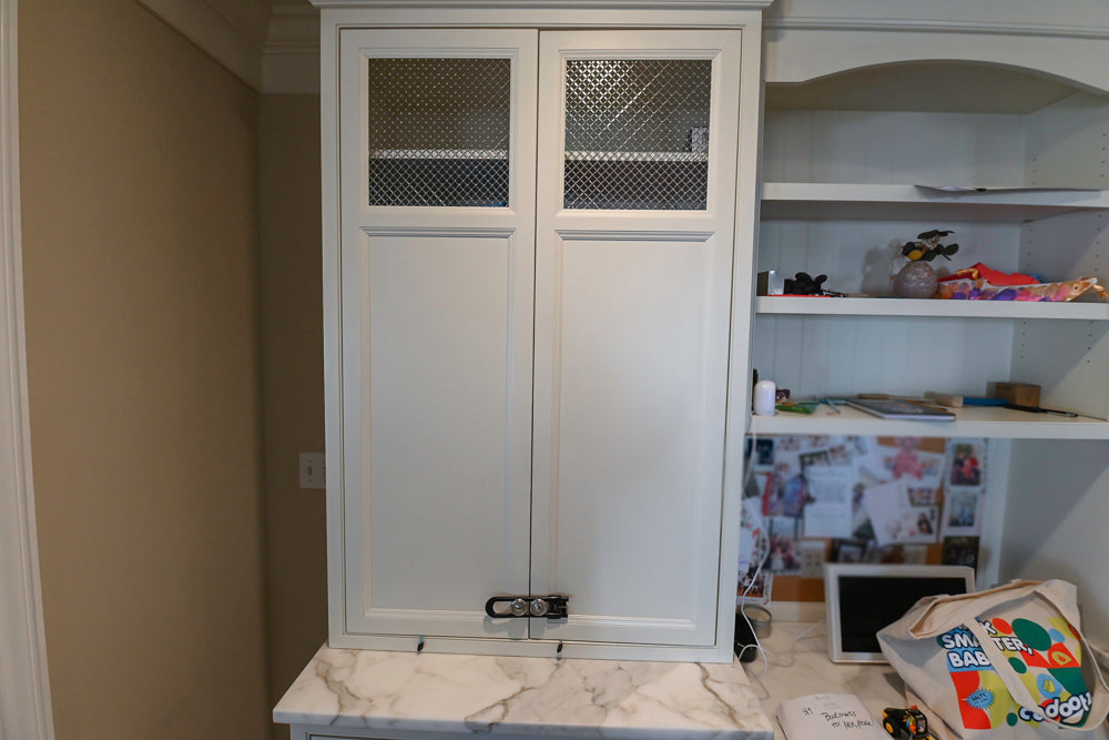 Plain & Fancy Traditional White Kitchen with Island, Marble Countertops & Appliances
