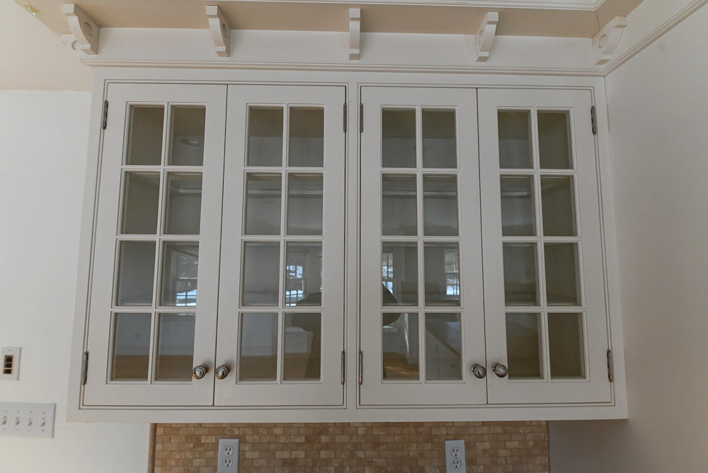 "The Providence" Custom Traditional White Kitchen with Wood Top Island & Monogram Appliances