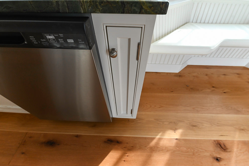 "The Providence" Custom Traditional White Kitchen with Wood Top Island & Monogram Appliances